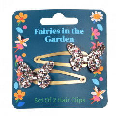 Fairies In The Garden Glitter Butterfly Hair Clips (set Of 2) 