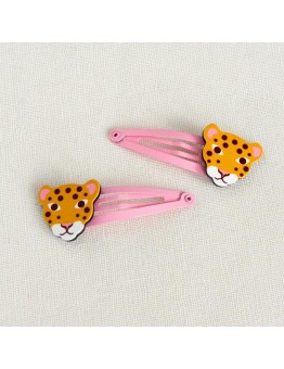 Wild Wonders Leopard Hair Clips (set Of 2) 